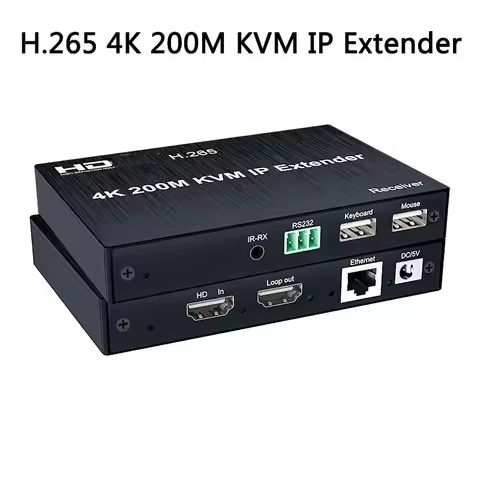 4K 200M KVM Extender over IP RJ45 Cat5e/6 for HDMI-compatible Matrix USB Extender Support Mouse One 