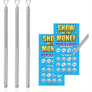 3pcs Lottery Ticket Scratcher Tool, Scratch Off Tools for Lottery Ticket Holders, Lotto Metal Scrape