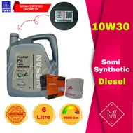 Nissan Engine Oil (Diesel) Semi Synthetic 10W30 6L + Oil Filter Service Combo D40T Navara D23T D23 E