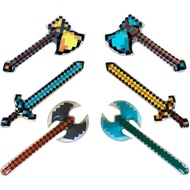 6PCS Inflatable Weapons  Diamond Swords Axes & Hatchet  Mine Pixel Craft  Blow Up Party Favors  Gift