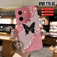 Latest Vivo Y28 4G Softcase 2024 Flexible Rubber Material Butterfly Motif (BK167) Vivo Y28 4G 2024 Y