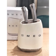 READYSTOCK SMEG Kitchen Knife Block Set Including 6 Knifes in Cream Set Pisau Smeg