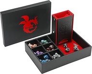 Grajar 3 in 1 Dice Tray with Lid, Portable Dice Box Storage, DND Dice Holder for Dungeons and Dragon