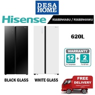 [FREE DELIVERY WITHIN KL] HISENSE RS688N4ABU / RS688N4AWU  Replace RS686N4AWU 620L Side By Side Inverter Fridge