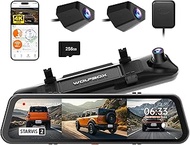 WOLFBOX G900 Tripro Bumper Version 3 Channel 4K Mirror Dash Cam, STARVIS 2 IMX678 Night Vision, 4K+2