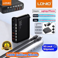 【SG STOCK】LDNIO 140W GaN Fast Charger Switchable UK/EU/US Plug Travel Adaptor Charger Fast Charger f
