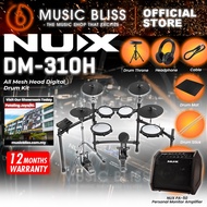 NUX DM-310H Full Set Digital Electronic Drum Kit with Bluetooth and Dual Mesh Head (DM310H)