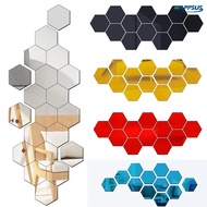 DIY Art Mirror Removable Wall Sticker Bedroom Bathroom Home Decor DIY Decoration Wall Sticker 3D Mirror Wall Stickers Hexagon Acrylic Self Adhesive Mosaic Tiles Decals