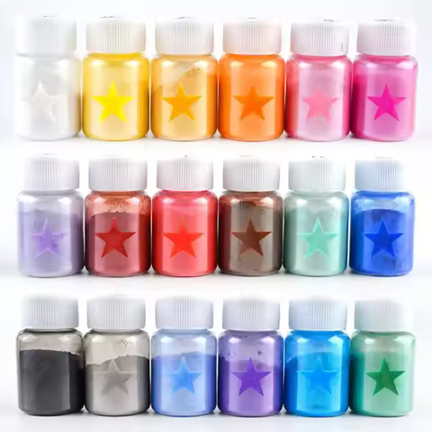 18 Colors Mica Powder Epoxy Resin Color Pigment Dye Set Cosmetic Grade Mica Powder for Lip Gloss Soa