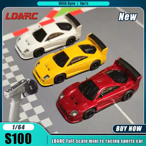 LDARC S100 Rc Car Mini 1:64 Full Proportion Simulation Remote Control Racing Sports Car with Light A