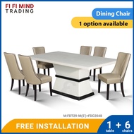 Lilianne Marble Dining Set/ Marble Dining Table/ Meja Makan 6 Kerusi/ Meja Makan Marble/ Meja Makan Set