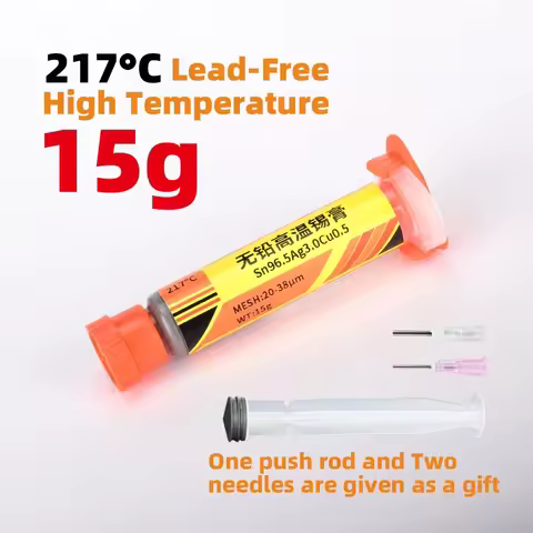 Sn96.5Ag3.0Cu0.5 217 15g Lead-Free High Temperature Silver Solder Paste 217℃ Melting Point Needle Tu