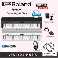 Roland FP-90X 88-key Digital Piano Home Package with Piano Bench, RH-5 Headphone - Black / White (FP