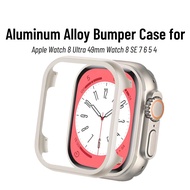 Compatible with iWatch 8 Ultra 49 Screen Protetcotor Case Aluminum Metal Bumper Frame Case for Iwatch Series 7 SE 45mm 41mm 40mm 44mm (SOOAX)