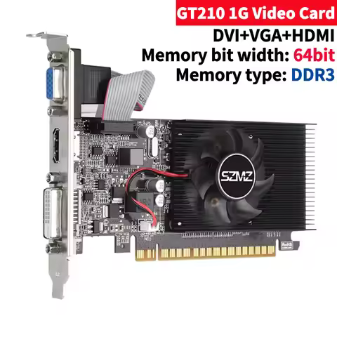 GT210 1G Video Card with DVI VGA HDMI-Compatibe Port Gaming Graphics Card PIC Express2.0 Low Profile