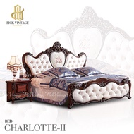เตียงนอนเจ้าหญิง VINTAGE 6ฟุต สีเข้ม รุ่น Charlotte II “ชาร์ลอต 2”