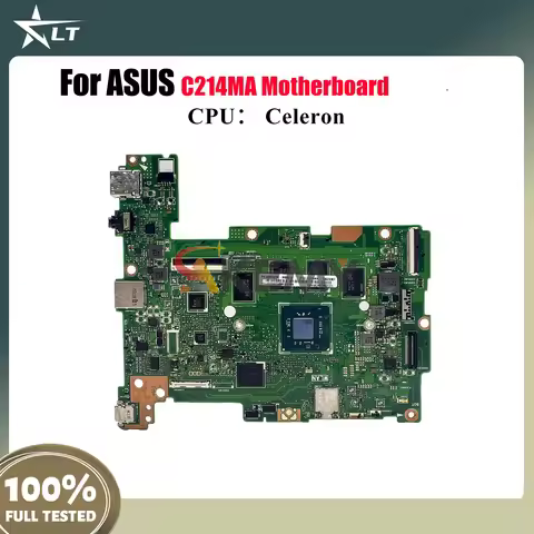 C214MA Laptop Motherboard For ASUS Chromebook C214M C214MA Notebook Mainboard With Celeron CPU 100% 