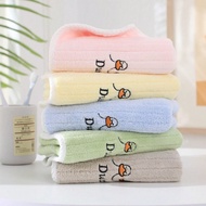 5pcs Cartoon Duck Shape Embroidery Towels, Soft Feel, Highly Absorbent, Quick Drying Microfiber Towe