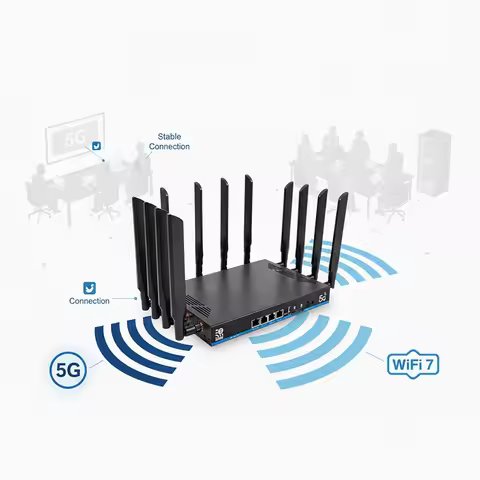 New VPN Firewall QoS Wifi7 Tri-band 2.4G&5.8G&6G 19000mbps 5g Router 1GB DDR4 NSA/SA Mimo 4*4 Modem 