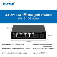 JT-COM 2.5GbE Smart Managed Switch 4 Port 2500M Network 10G SFP+Slot Web Managed Static Link Aggrega