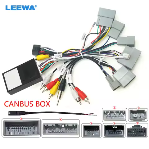 LEEWA Car 16pin Audio Wiring Harness With Canbus Box For Honda Civic CRV Breeze Aftermarket Stereo I