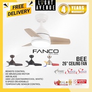 FANCO Bee Ceiling Fan With LED Light And Remote Control 3 Blade 26"