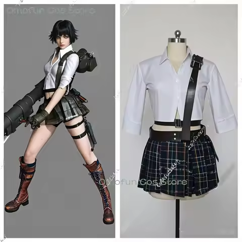 DMC Lady Cosplay Boots Costume Wig Skirt Mary Ann Game Devil Hunter May Cry Women Halloween Party An