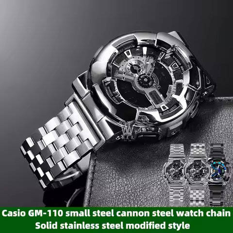 For Suitable for Casio GM-110 steel strap G-Shock small cannon series gm110 stainless steel solid tu