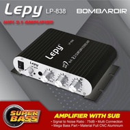 Dijual Lepy LP-838 Mini Stereo Amplifier Subwoofer Black Murah