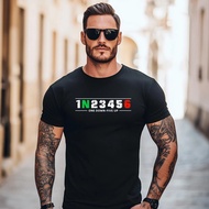 1N23456 Motorcycle T-Shirt Men's Clothing Casual Short Sleeves Round Neck