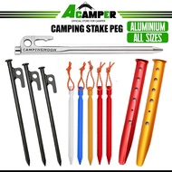 Campingmoon Aluminium Alloy Tent Peg Nail Pancang Khemah Camping Peg Stake Tent Nail Sand Peg Flyshe
