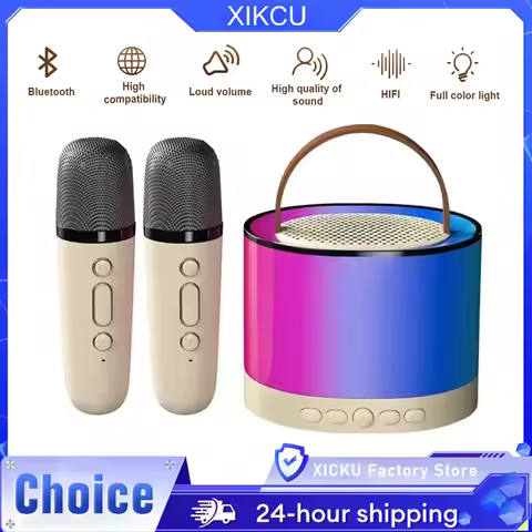 K52 Wireless Bluetooth Speaker Karaoke Machine With 2 Microphone Portable Soundbar Audio Music Playe