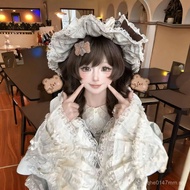 [Little Bear Nana]Women's Japanese-style short wig with jellyfish curls, princess style, sweet and c