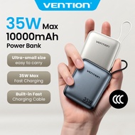 [CCC Certification]Vention 35w Super mini PowerBank 10000mAh Built In Cable PD Super Fast Charging D