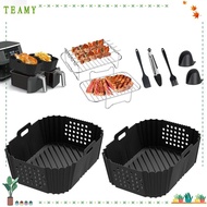 TEAMY Baking Tray, Silicone Non-Stick Air Fryer Tray, High Quality Perforated Reusable Washable Bask