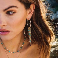 APM Monaco New Style Roman Style Simple Tassel Design Pendant Ring Silver Earrings Original Design E