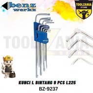 BENZ WERKZ 9 Pcs Star L Key L225 Star Key Star L Key set 9 pcs 225 mm - Star Key Set 9pcs BZ-9237