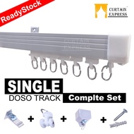 Single Doso Curtain Rail Complete Set /Aluminium Rail Set Lengkap /Doso Track /Besi Langsir/Curtain Track/Rel Langsir