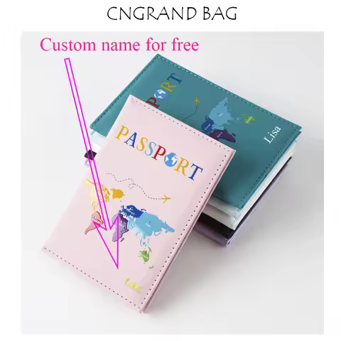 Customizable name new UV color printing universal map passport cover passport holder passport men an