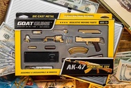 GoatGuns Miniature AK 47 Model Gold | 1:3 Scale Diecast Metal Build Kit