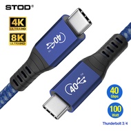 STOD Thunderbolt USB 4 Cable 40Gbps 240W 48V 5A Power Line Thunderbolt 4 USB4 100W 4K 8K Monitor Project Display Port Type C to Type C Wire USBC Thunderbolt 3 Data Cord Compatible with Apple Macbook Pro Samsung Surface HP Dell Thinkpad Laptop PS5 Grey 1M