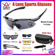 IMPALA Brand X17 Outdoor Sports Polarized Sunglasses for Men and Women Cycling Glasses 1 Frame + 4 L