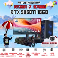 SETCOM+MONITOR BONMECOM2 ครบเซ็ตพร้อมจอ/ CPU AMD AM5 RYZEN 7 5700G/ RTX 5060TI 16GB/Case เลือกได้