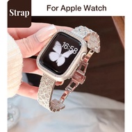 Ladies Premium Fish Scale Bracelet Style Diamond Butterfly Buckle Metal Suit Strap Suitable for Appl