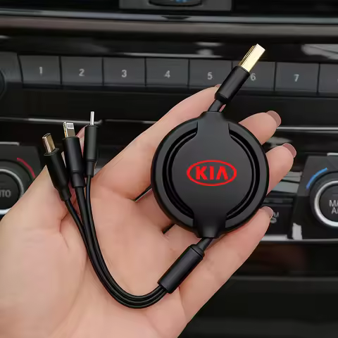 3-in-1 Micro Data Wire USB Type C Fast Charger For Kia Sportage Carnival Seltos Sorento Rio Borrego 