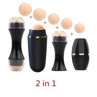 ✵✚◕ 2 in1 Oil Absorbing Roller Natural Volcanic Stone Face Massage Body Stick Makeup Skin Care Tool Facial Pores Cleaning Oil Roller
