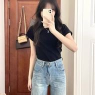 F.L.S Everyday Cotton T-Shirt for Women – Soft Round Neck Plain Top | Singapore Ready Stock P941