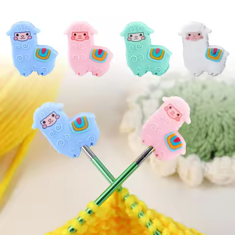 4/6/8pcs Knitting Needle Stoppers Cartoon Animal Needle Point Protectors Cute Animals Knitting Needl