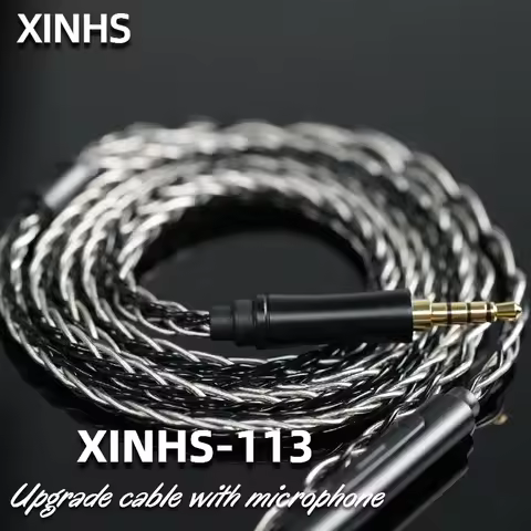 XINHS -113 Headphone Upgrade Cable with Microphone 3.5mm 2pin HiFi Headphone Upgrade Audio Cable