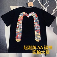Evisu24ss Spring Summer New Style Men's Graffiti Dharma Big M Print Hot-selling Casual Pure Cotton Loose Short-Sleeved T-Shirt NT8Z